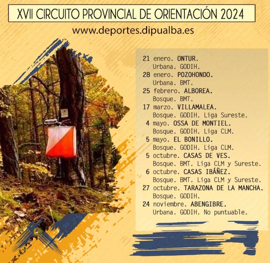 Cartel del XVII Circuito provincial de orientación de Albacete 2024
