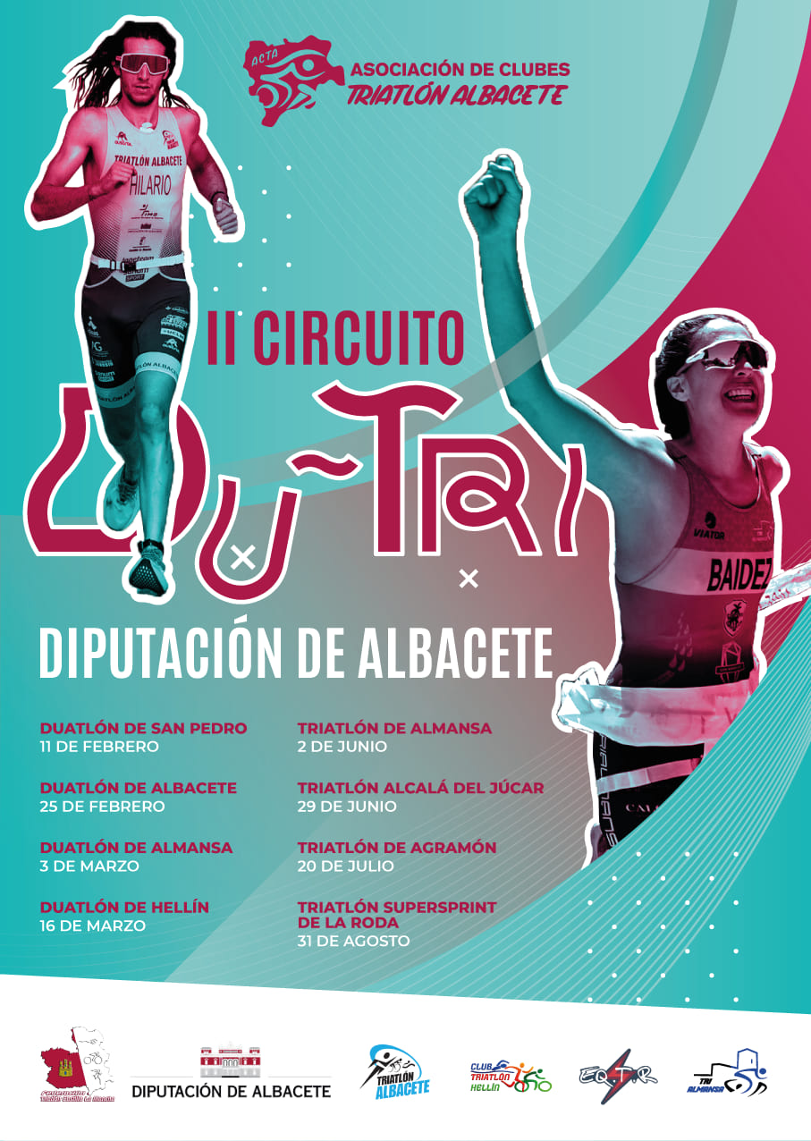Cartel del II Circuito provincial de pruebas de Duatlón y Triatlón de Albacete 2024